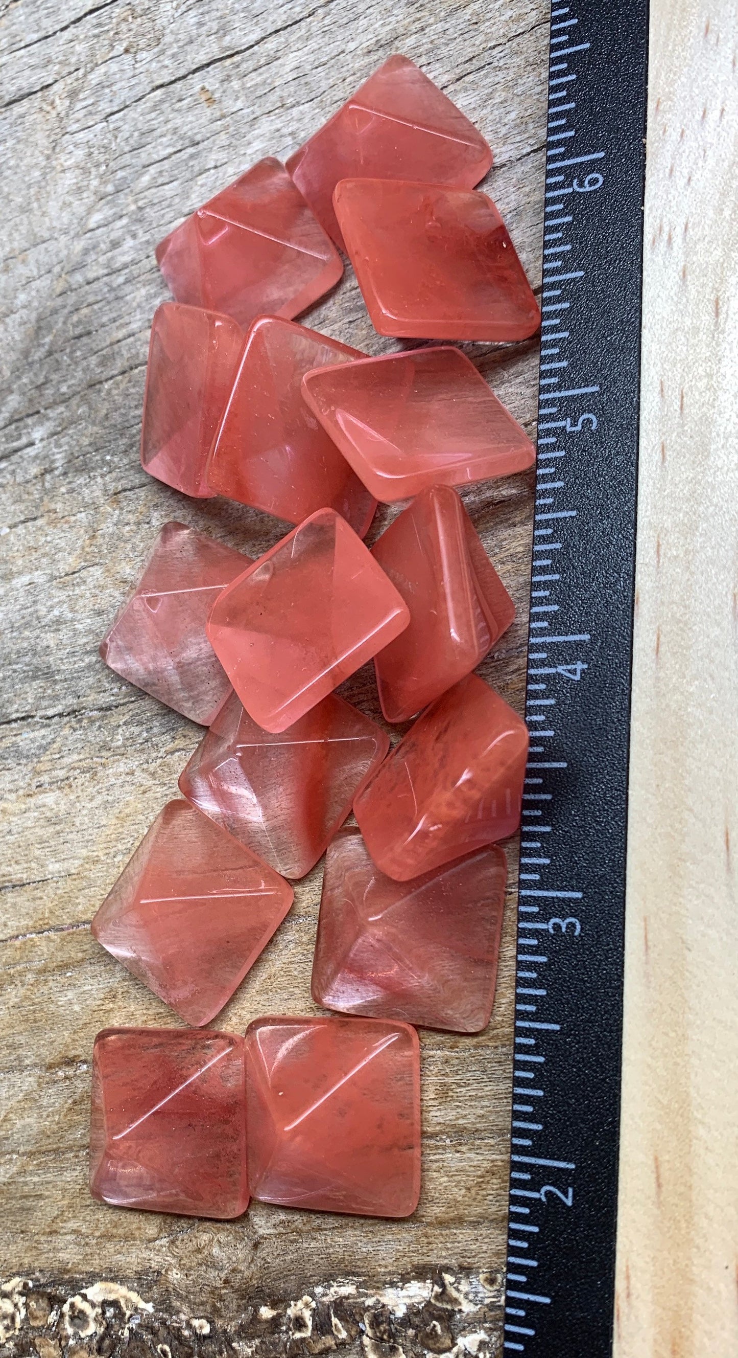 Cherry Quartz Pyramid (Approx. 3/4” x 3/4" x 5/8") 0245