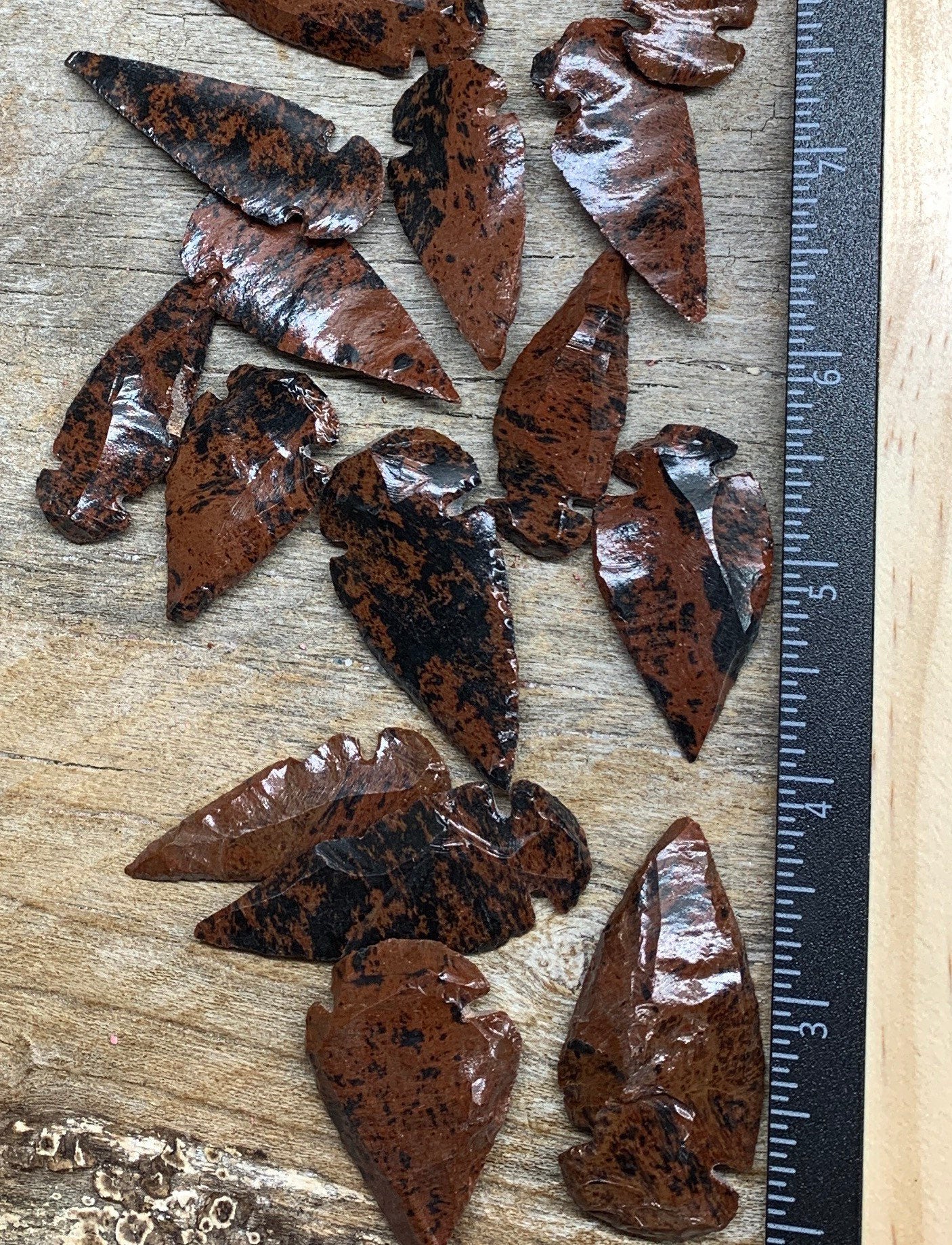 Mahagony Obsidian Knapped Arrowhead 1329 (Approx. 1 1/2”- 2”)