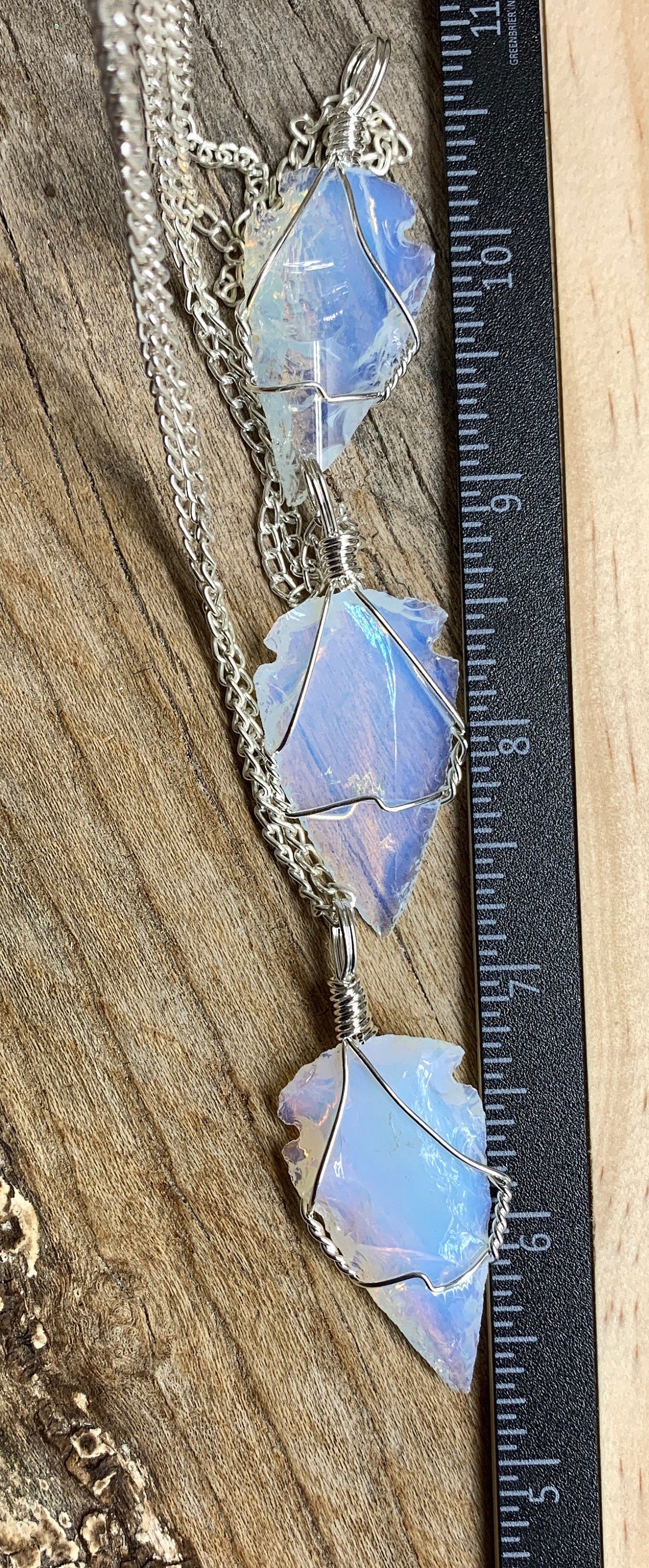 Opalite Wire Wrapped Necklace NCK-1924 Arrowhead