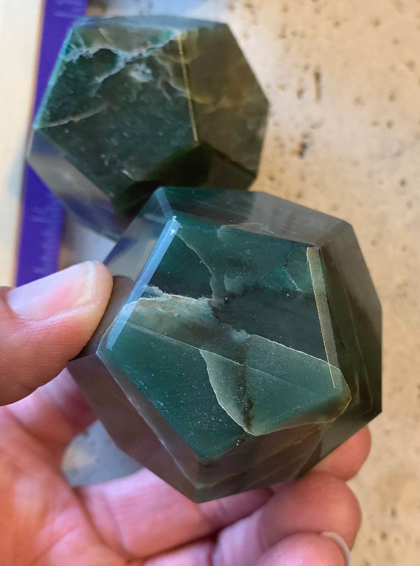 Green Aventurine Dodecahedron 1492 (Approx. 50mm-60mm)