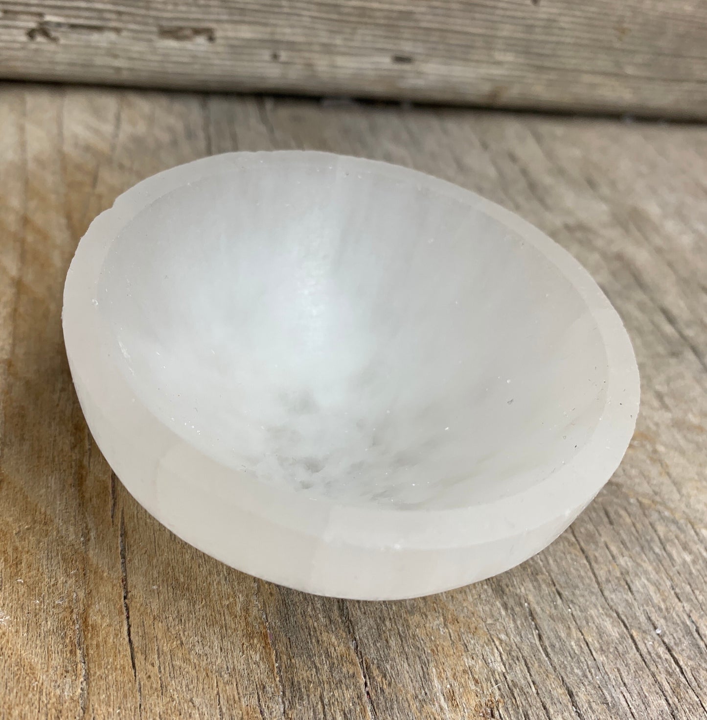Selenite Small Bowl S-0042 Small (Approx. 2 3/4") Selenite calms and soothes