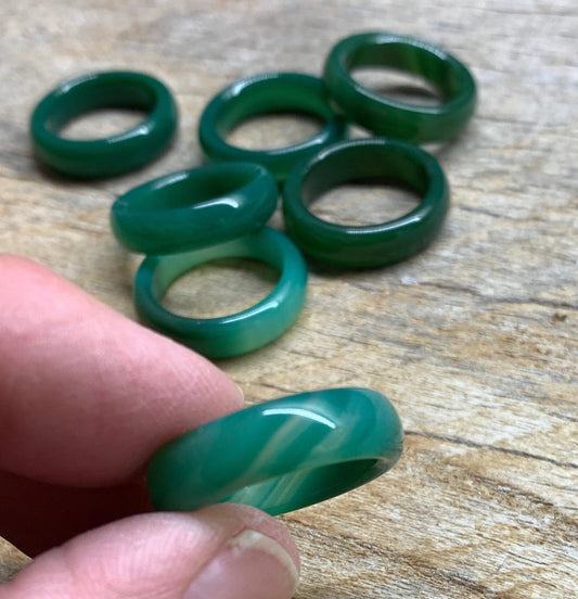 Green Agate Ring Size 6 RNG-0017
