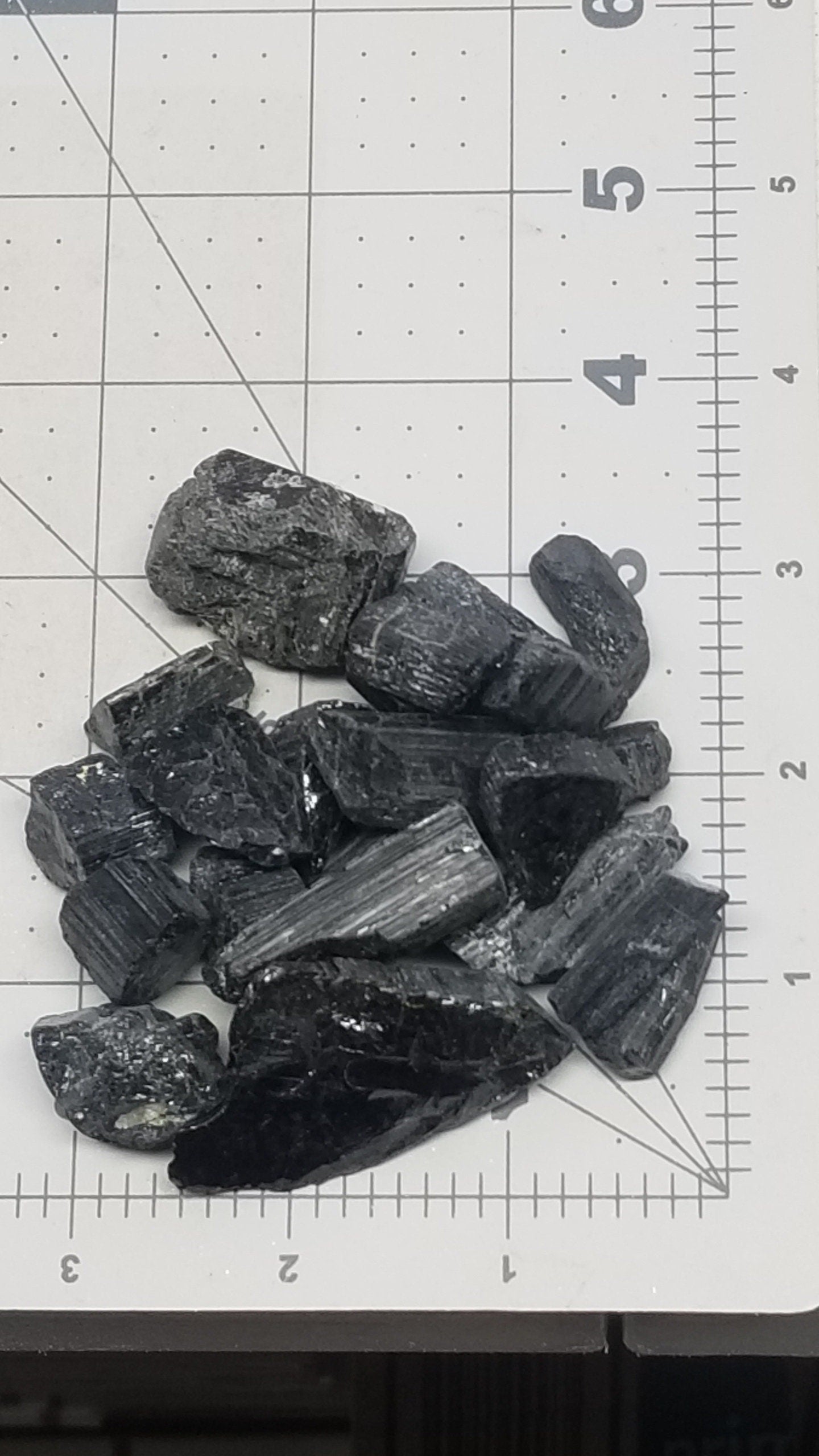 Black Tourmaline Crystal Raw Stone. Natural Haystack Crystal, Very Small (Approx. 5/8" - 3/4" Long) 1319
