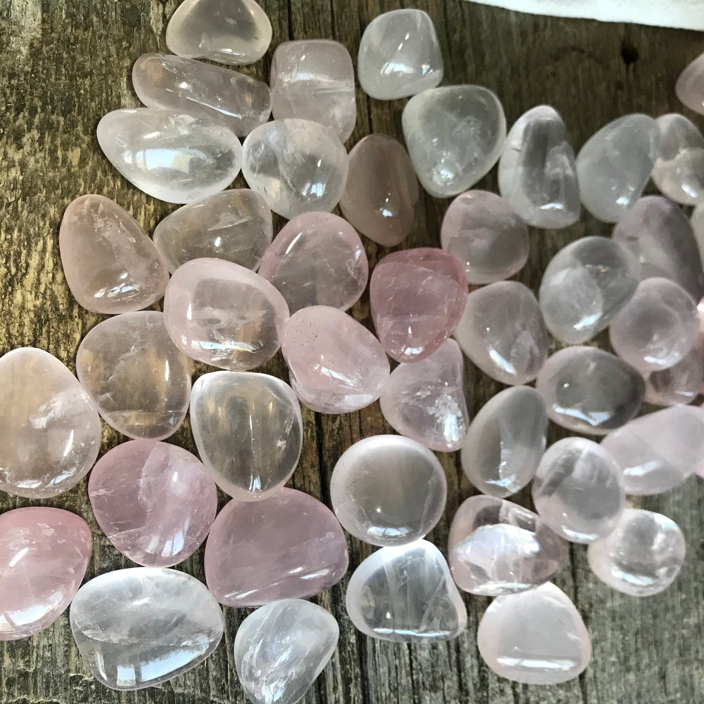Rose Quartz, Polished Tumbled Crystal (Approx. 3/4" - 1") Polished Stone for the Heart Chakra, for Wire Wrapping or Crystal Grid Supply BIN-1378