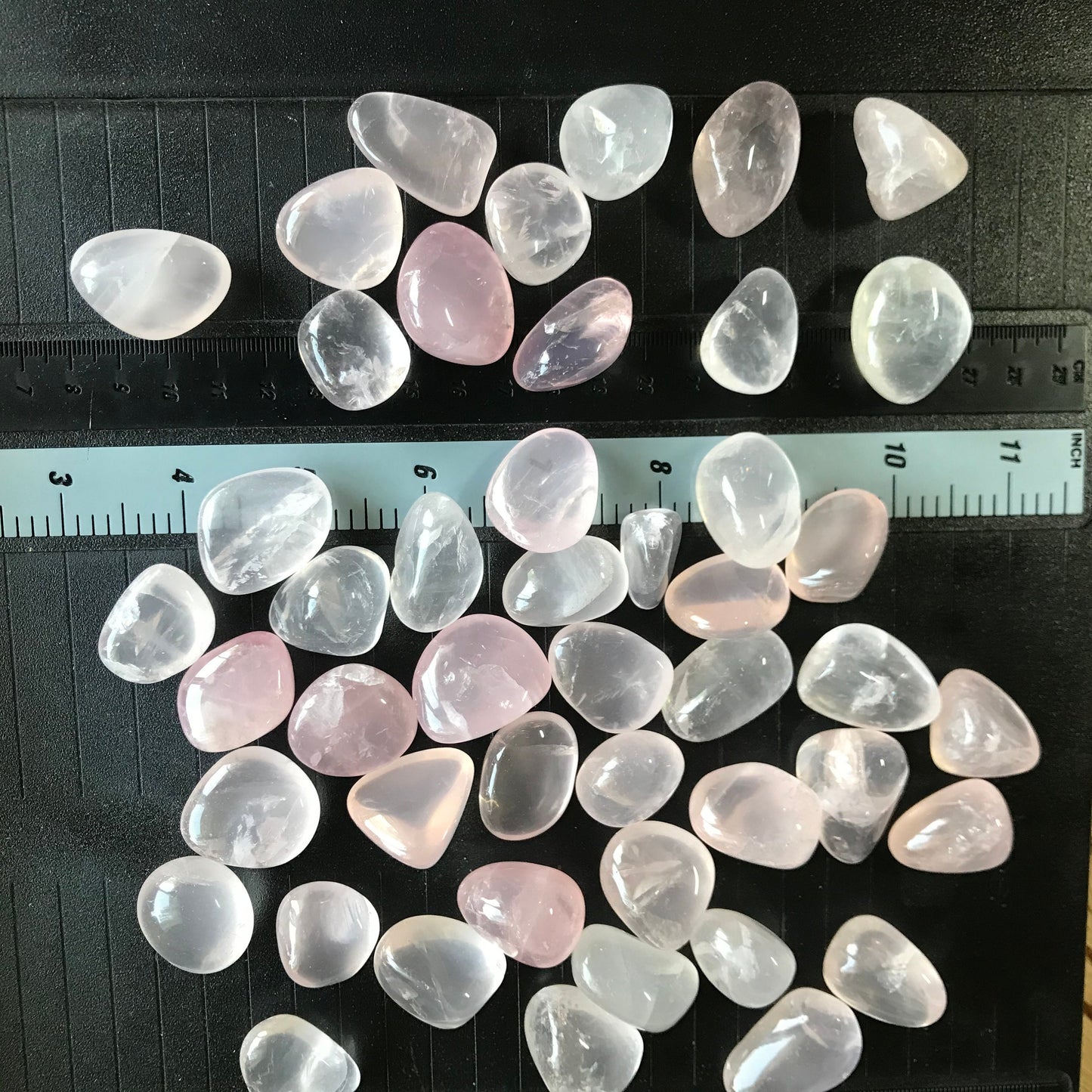 Rose Quartz, Polished Tumbled Crystal (Approx. 3/4" - 1") Polished Stone for the Heart Chakra, for Wire Wrapping or Crystal Grid Supply BIN-1378