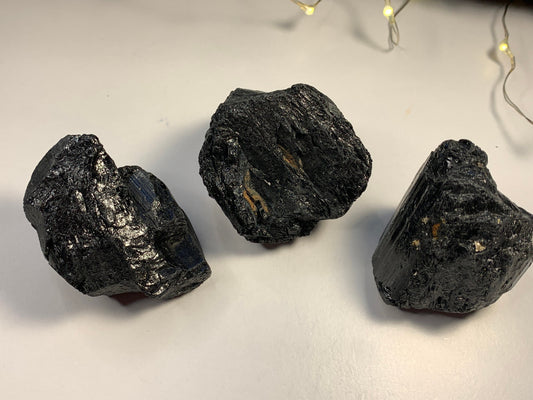 Black Tourmaline Raw Stone. Natural Haystack Crystal (Approx. 1.5" - 2" Long) 1305
