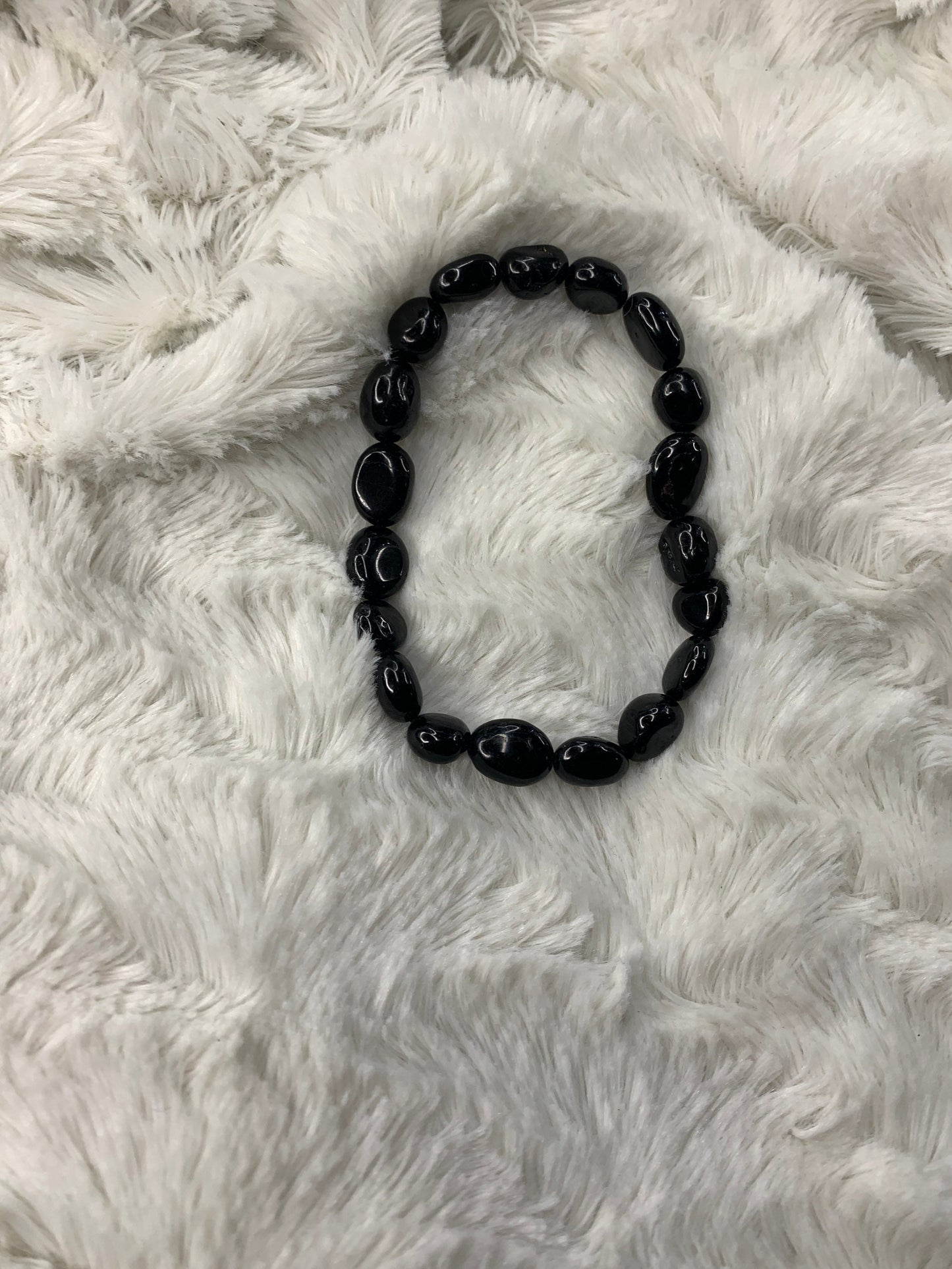 Black Tourmaline Pebble Bracelet.     BRC-0019