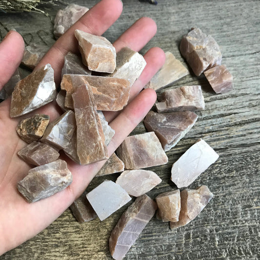 Raw Peach Moonstone, One Crystal (Approx. 1"), Peach Stones, Supply for Crystal Grid or Crafts 0123