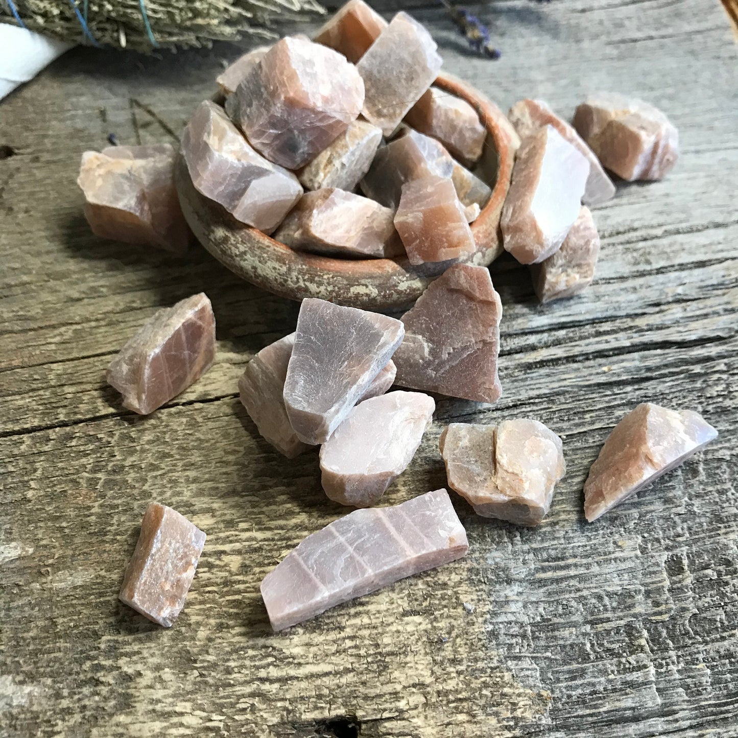 Raw Peach Moonstone, One Crystal (Approx. 1"), Peach Stones, Supply for Crystal Grid or Crafts 0123