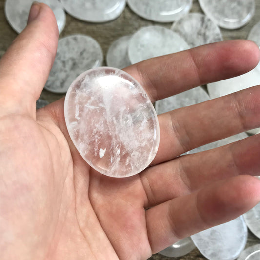 Quartz Worry Stone (Approx 1 3/4" x 1 1/3")  Polished Stone for the Crown Chakra 1385