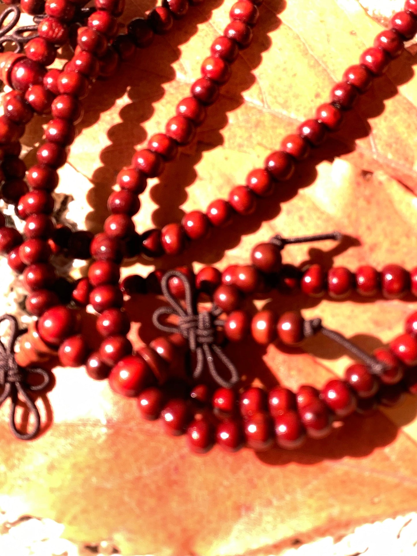 Red Wood Mala Necklace 1072