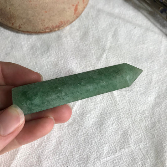 Green Quartz Obelisk, (Approx 3") Green Crystal Point, Supply for Crystal Grid, Home Decor or Crafts 0367