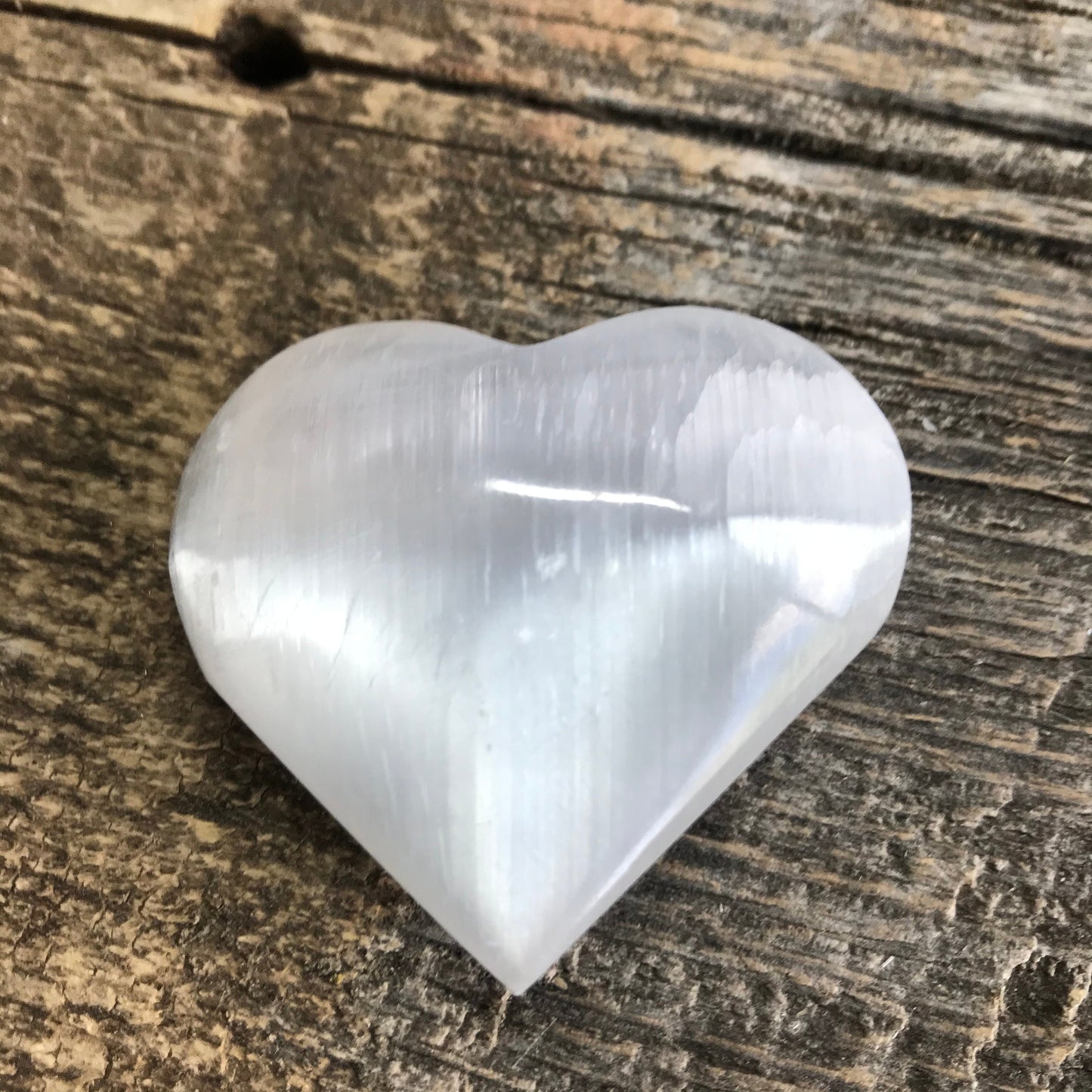 Selenite Heart, (Approx. 1 3/4" - 2") for Crown Chakra, Crystal Heart, Supply for Crystal Grid, for Cleansing G-0023