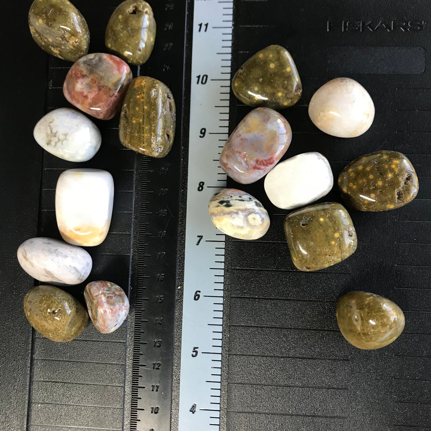 Ocean Jasper, Polished Tumbled Stone (Approx 1 1/6" long) for Wire Wrapping or Crystal Grid Supply BIN-1214