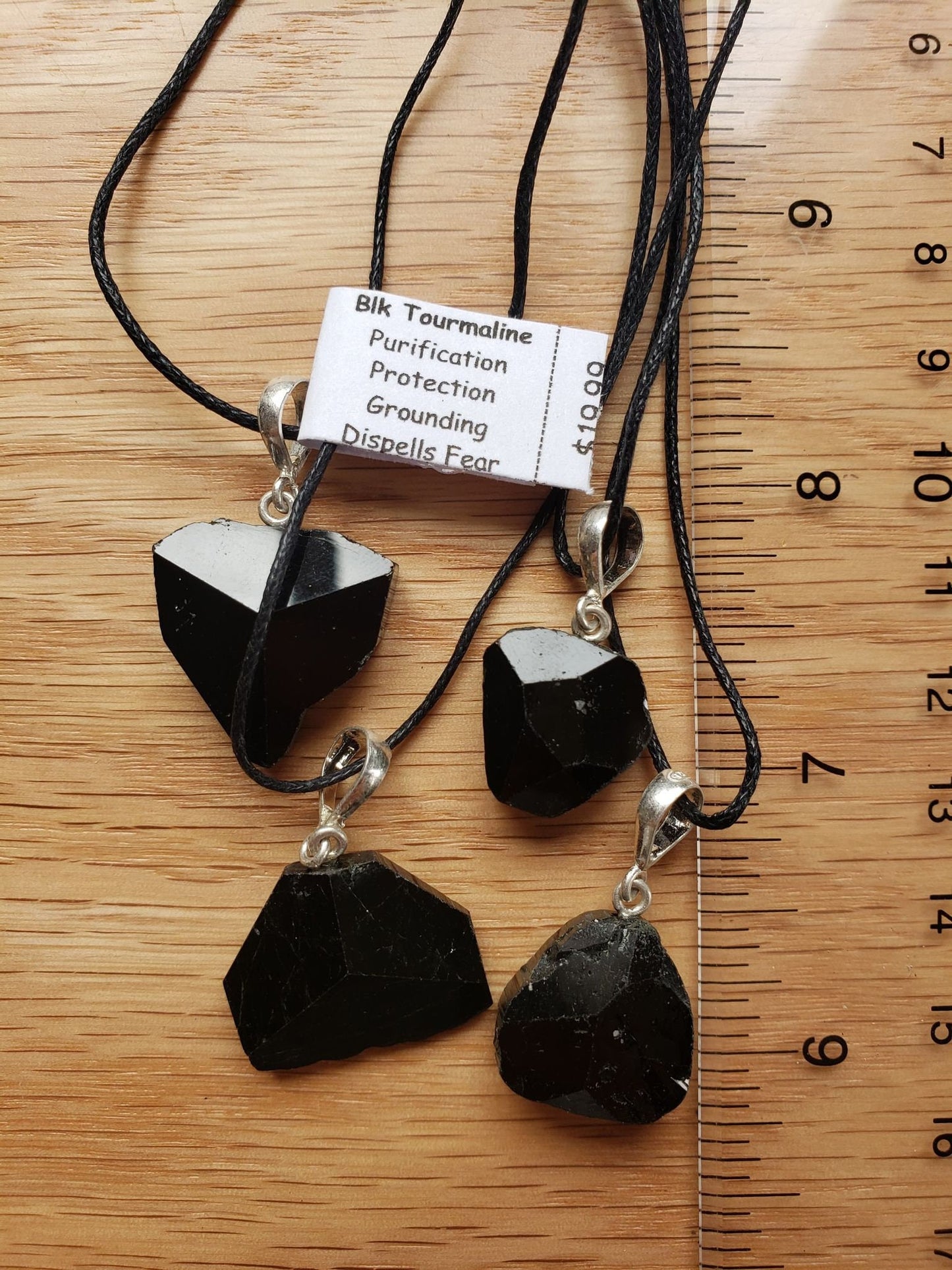 Black Tourmalinen Sterling Silver Necklace HOT-0002