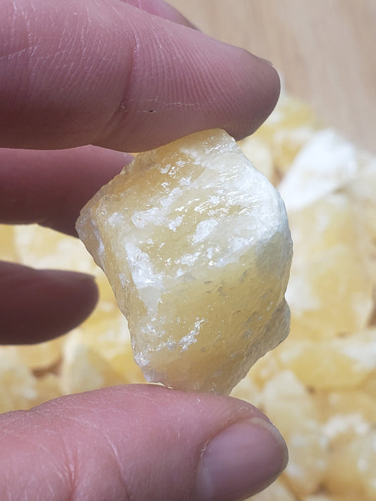 Orange Calcite, One stone (Approx 1 "x 1 1/4" ), Rough Healing Crystal, Energy Cleanser, Sacral Chakra 1271