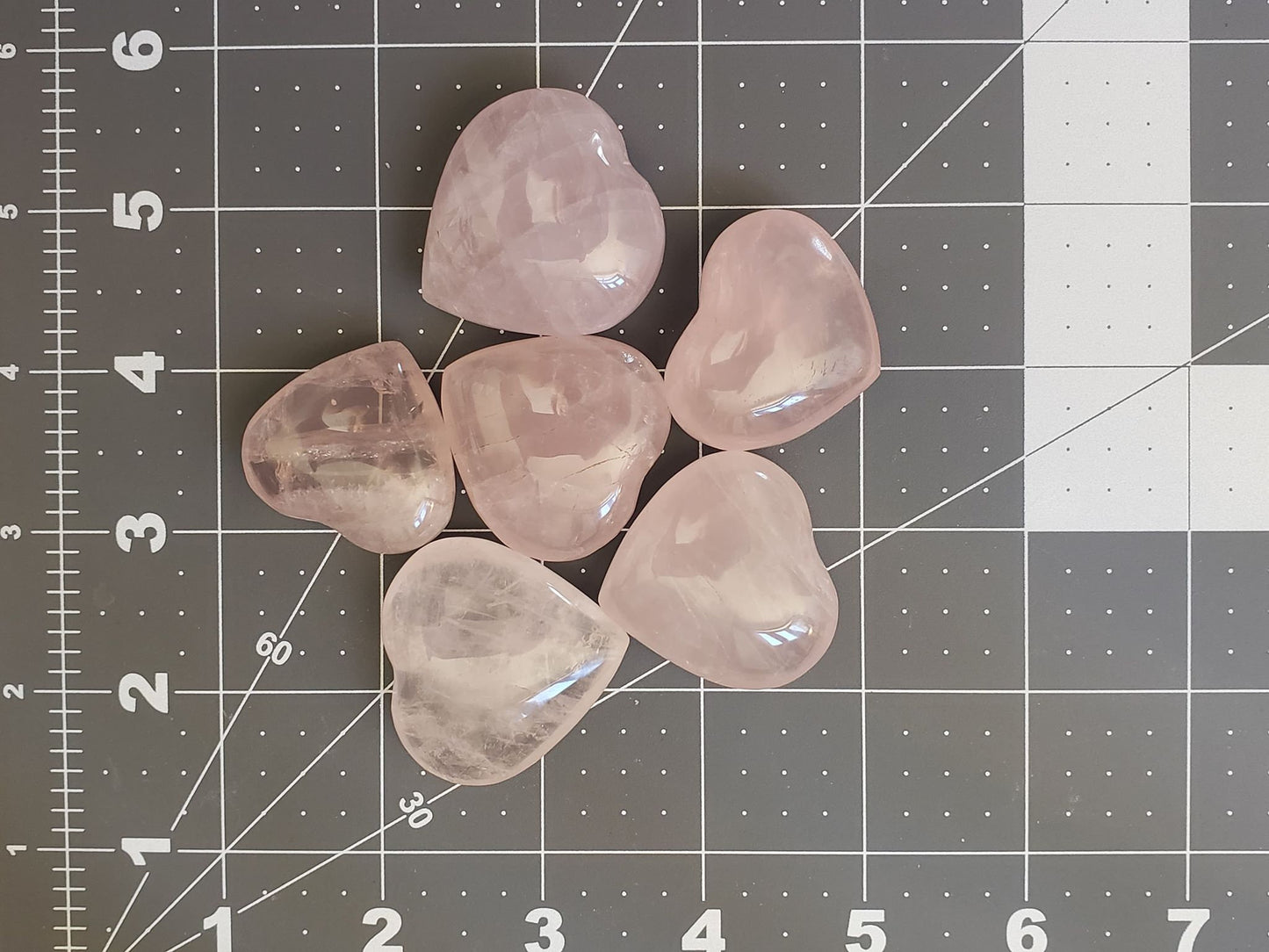 Rose Quartz Puffy Heart (Approx. 1 1/2" wide) 0578