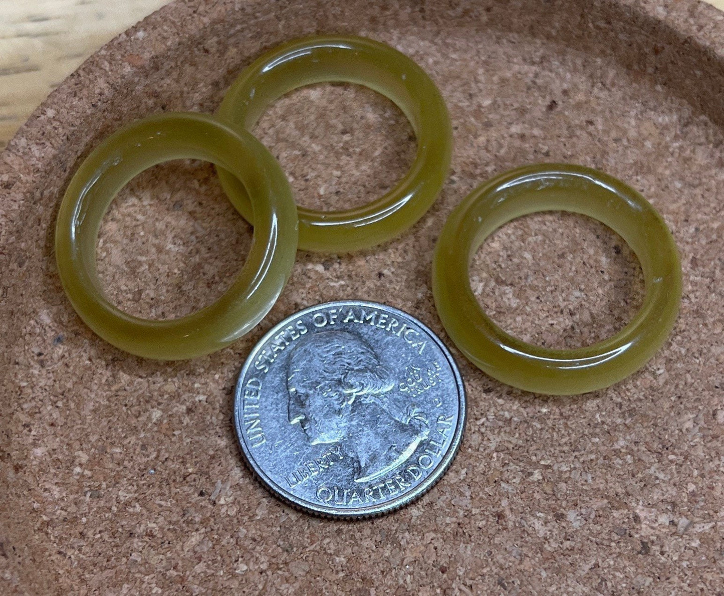 Golden Fiber Optic Cats Eye Stone Ring RNG-0064 Size 8