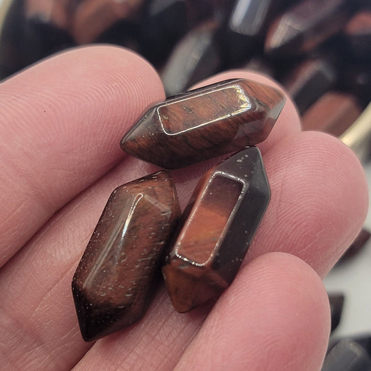 Red Tiger Eye Double Terminated Crystal Point T-0027 (Approx. 3/4")