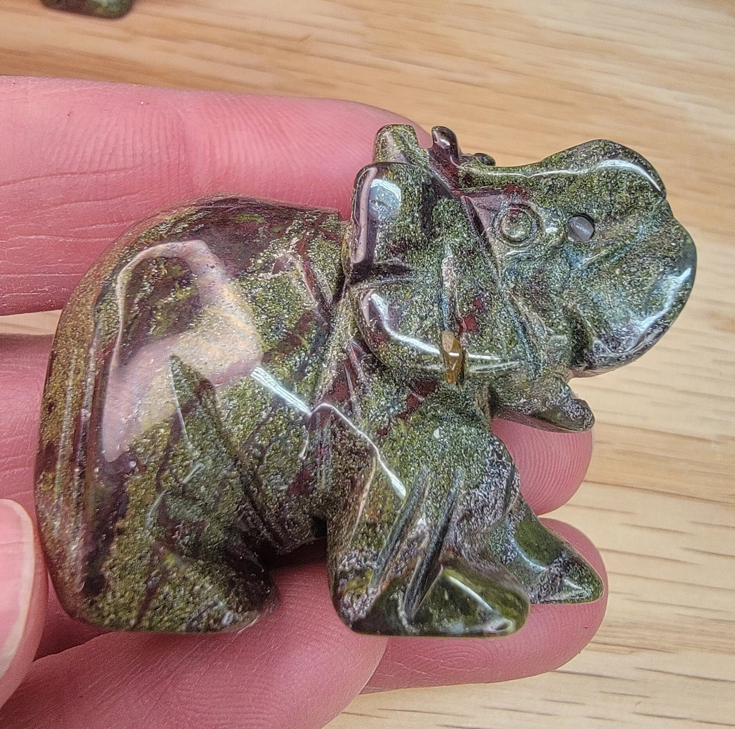 Dragon's Blood Jasper Carved Elephant (Approx. 2") 0142