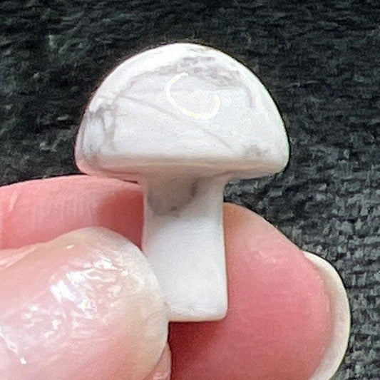 White Howlite Carved Mushroom 0033 (Approx. 5/8”x 3/4”)