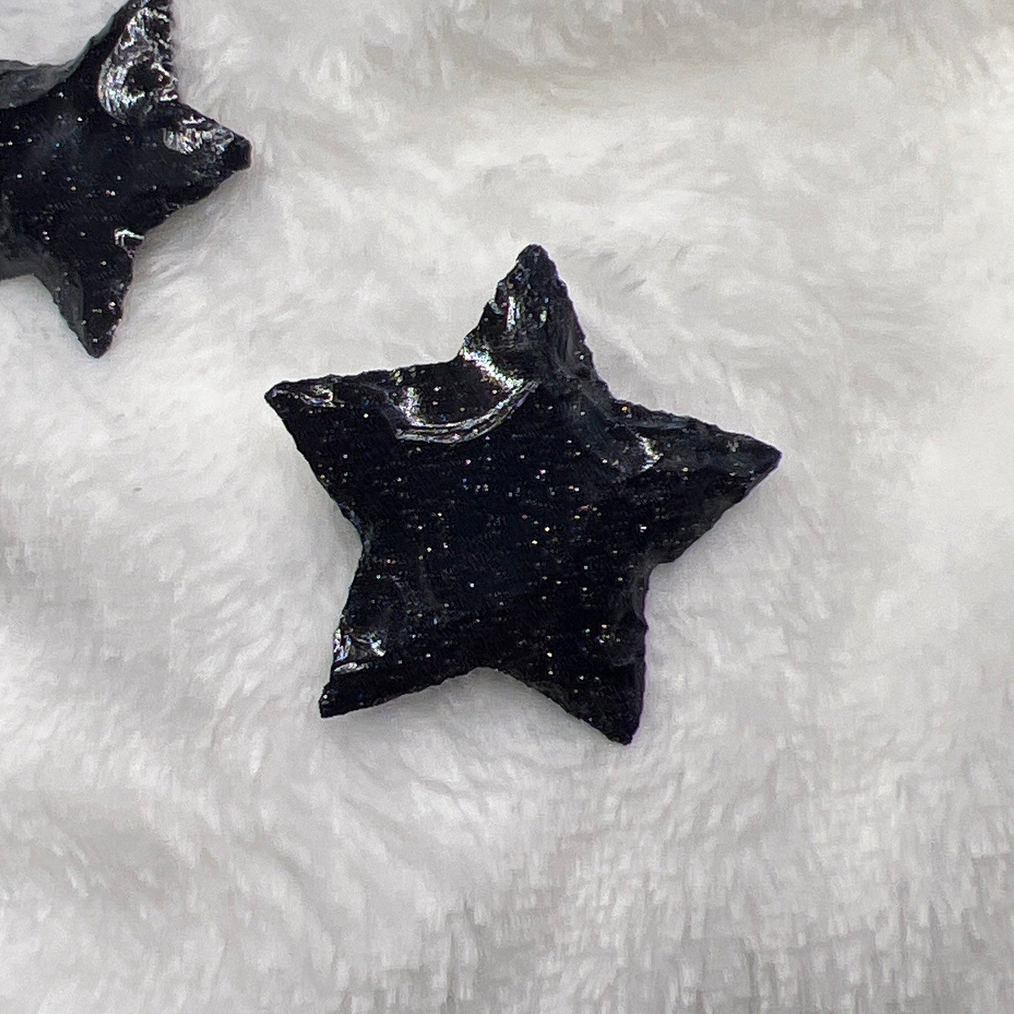 Blue Goldstone Knapped Star 1349 (Approx. 1 1/4" - 1 1/2”)