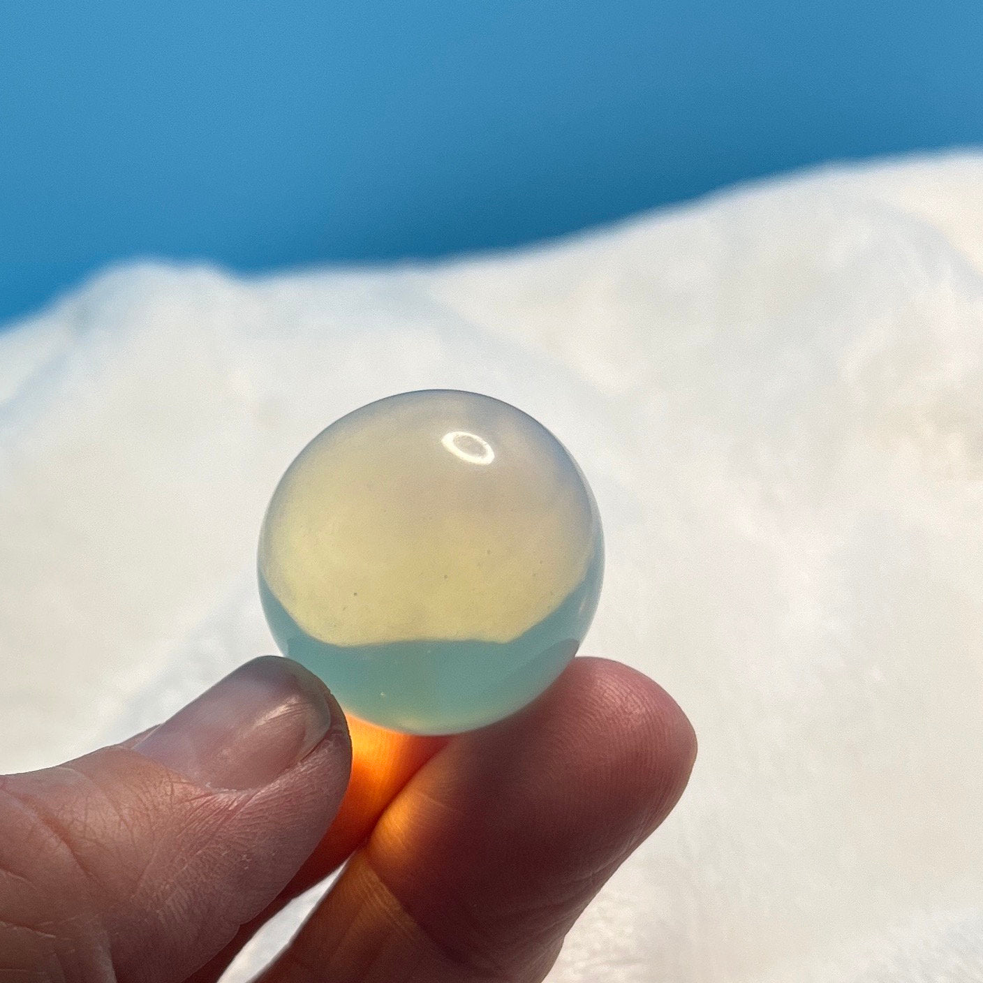 Opalite Sphere Small (Approx. 7/8" - 1 1/8") Polished Stone for Crystal Grid, Craft Supply 0415