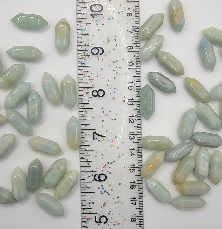 Blue Amazonite Double Terminated Crystal Point T-0056 (Approx. 3/4")
