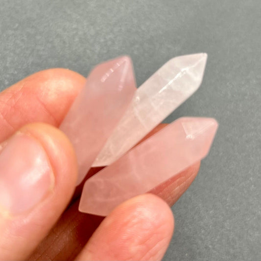 Rose Quartz Double Terminated, Double Point Crystal (Approx. 1 1/8”) 1646