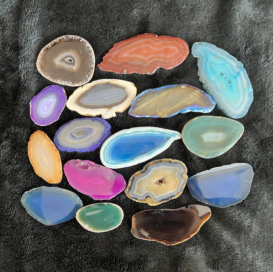 Agate Slice, Polished, Color Enhanced (Approx. 1 1/2”-2”) 1289