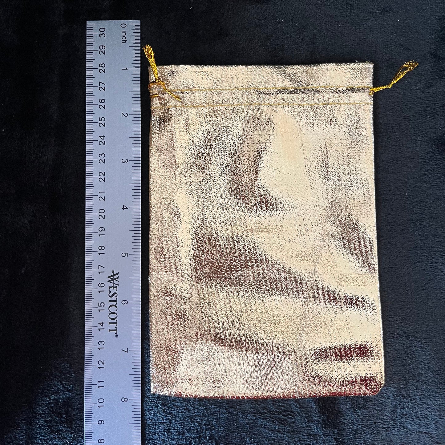 Golden Metallic Organza Drawstring Bag (Approx. 5”X7”) BAG-0064