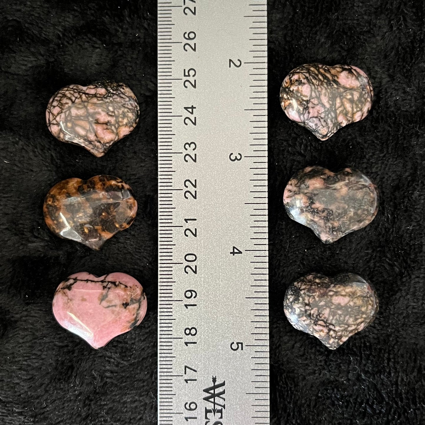 Rhodonite Puffy Heart (Approx. 3/4”x1”) 0532-A