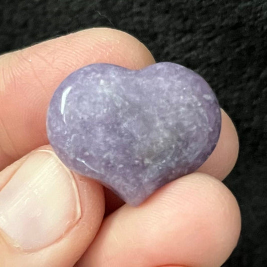Lepidolite Puffy Heart (Approx. 3/4”x1”) 0535-D