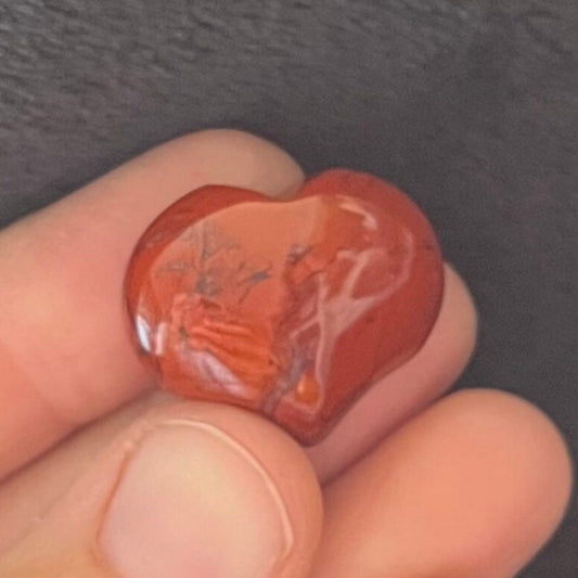 Red Jasper Puffy Heart (Approx. 3/4”x1”) 0536-D