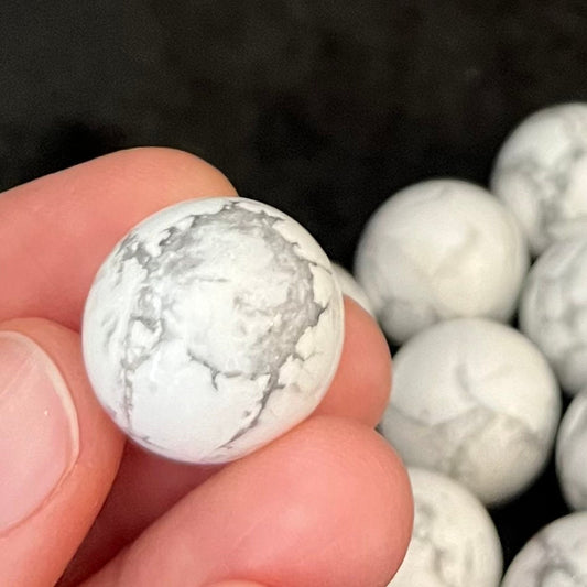 White Howlite Sphere (Approx. 3/4”) 0247