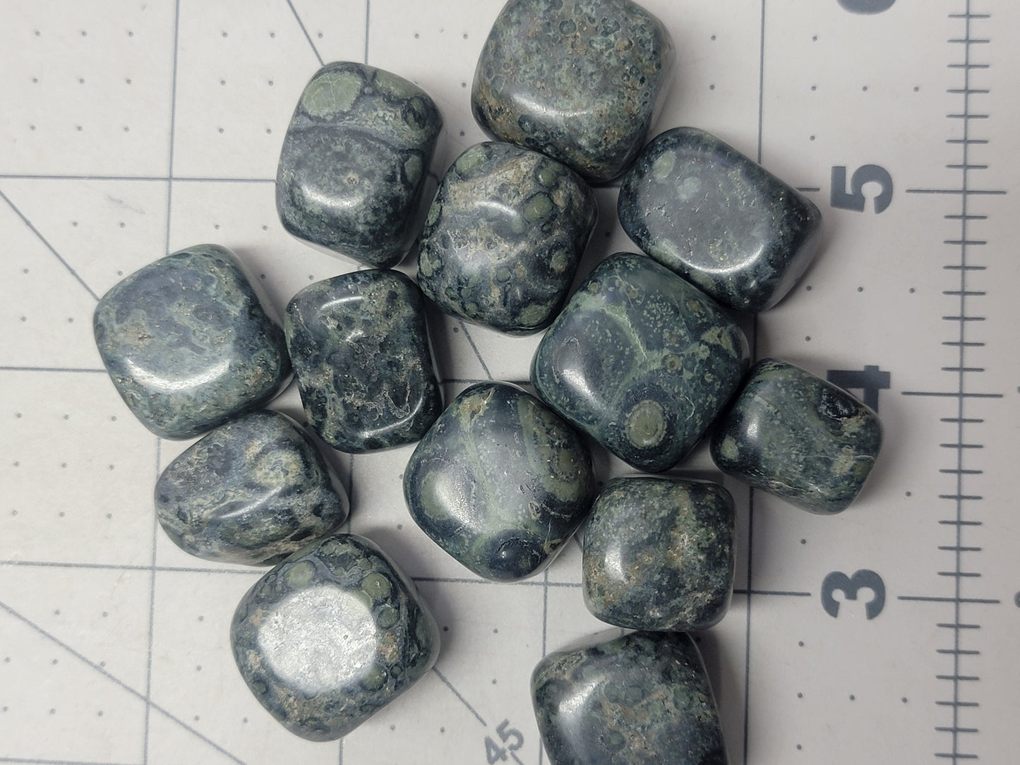 Kambaba Jasper, Polished Tumbled Stone (Approx. 3/4" - 1 1/8" long) Polished Stone, for Wire Wrapping or Crystal Grid Supply BIN-1343
