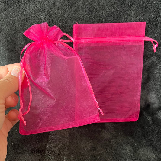 Hot Pink Organza Bag (Approx. 4” x 6") BAG-0169