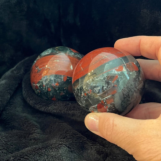 African Blood Agate Spheres, 1 Pound Lot (Approx. 50-75mm) WB-0016