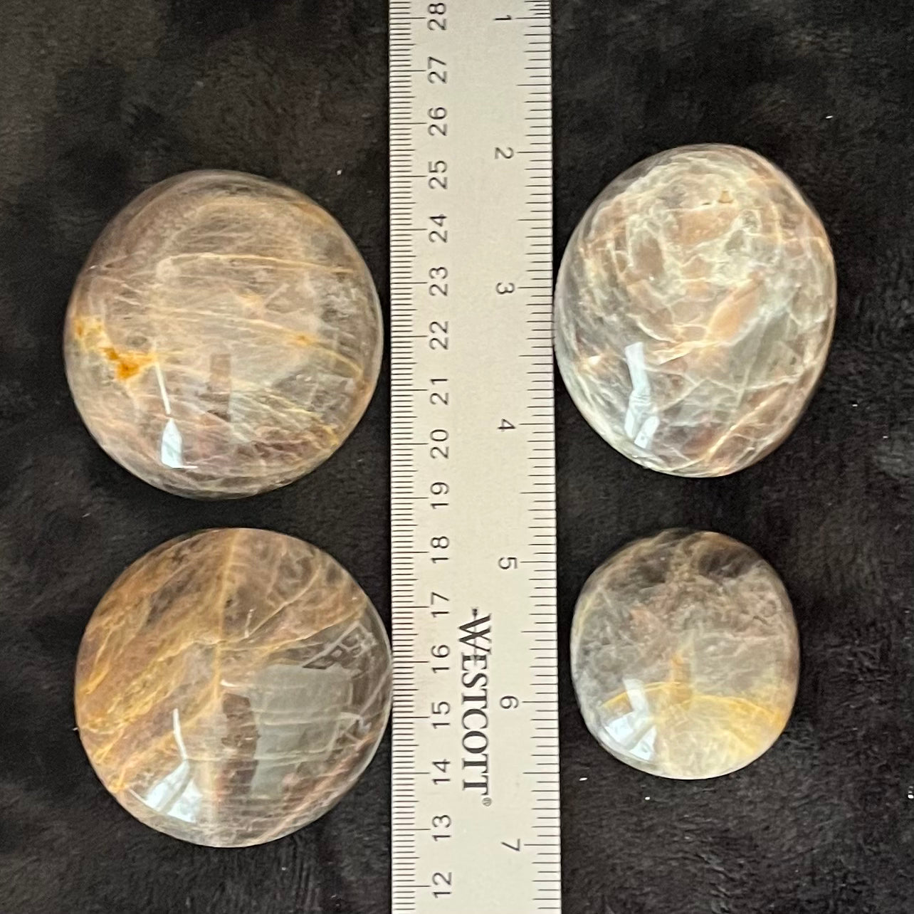 Black Moonstone Palm Stone, 1 Pound WW-0004