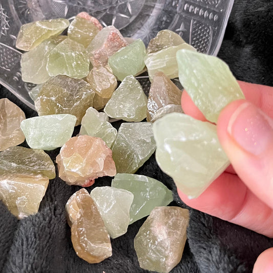 Green Calcite Raw (Approx. 1”) 1 Pound WR-0003
