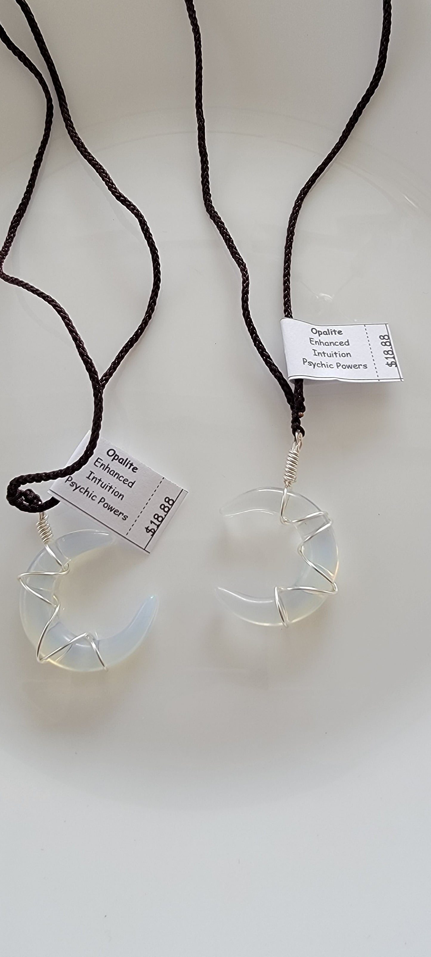 Opalite Moon, Hand Made, Wire Wrapped Necklace WN-0014