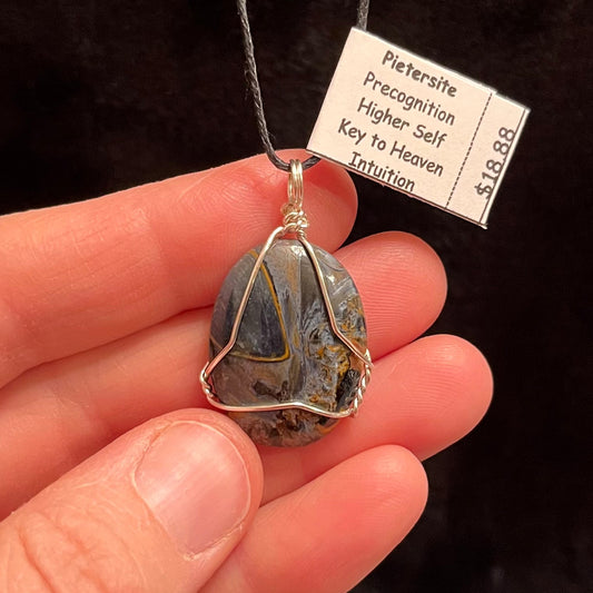Pietersite Wire Wrapped Necklace WN-0058