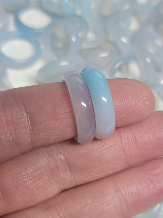 Blue Agate Ring Size 7  RNG-0013