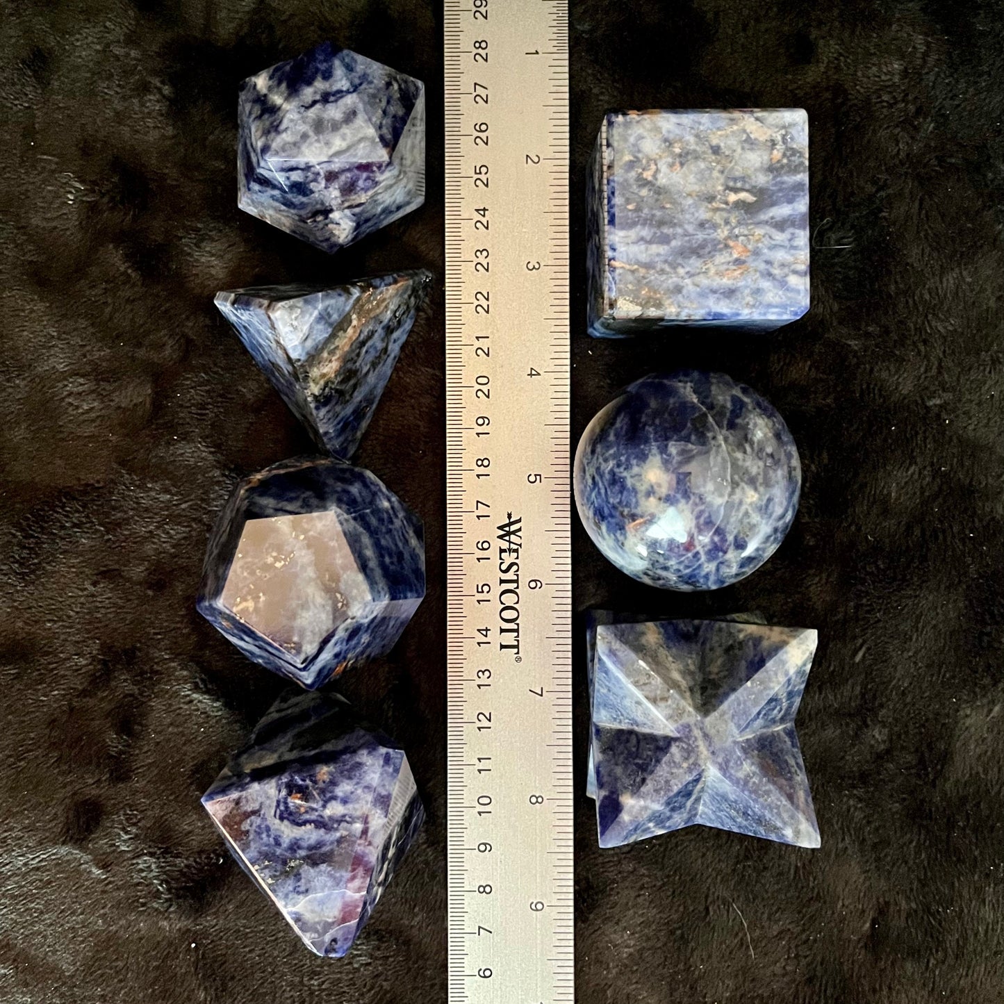 Sodalite  7-piece Sacred Geometry Set   (Approx. 45-55mm) F-0057