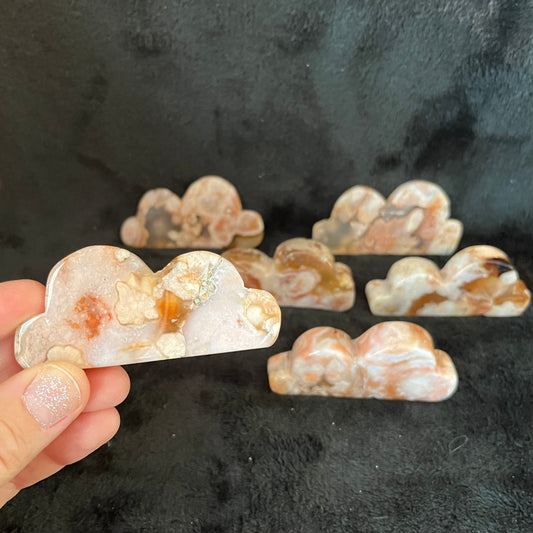 Flower Agate Cloud Carving (Approx 3”-2 1/2”) 0970