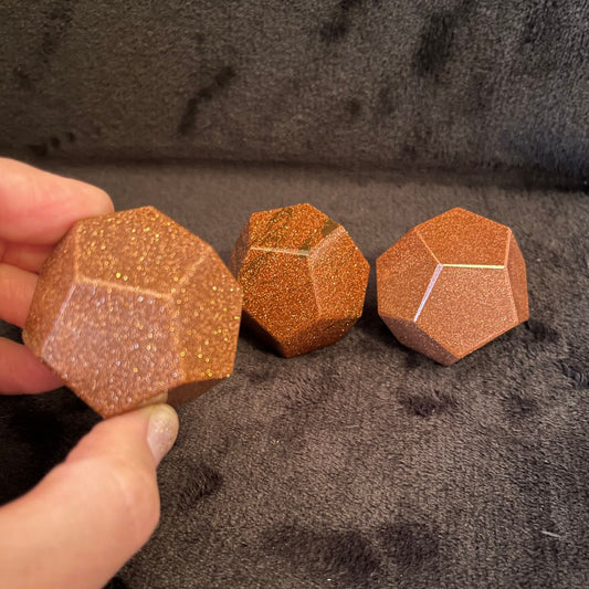 Goldstone Dodecahedron (Approx. 45mm-55mm) 1486