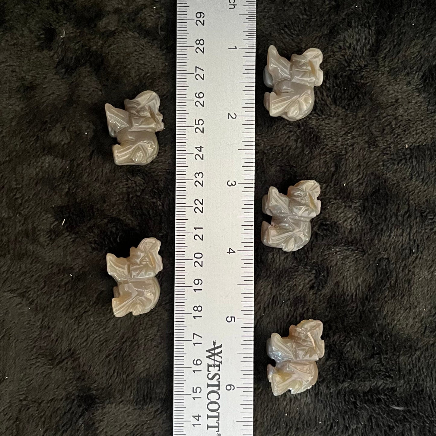 Grey Agate Carved Elephant (Approx. 1”) 0072