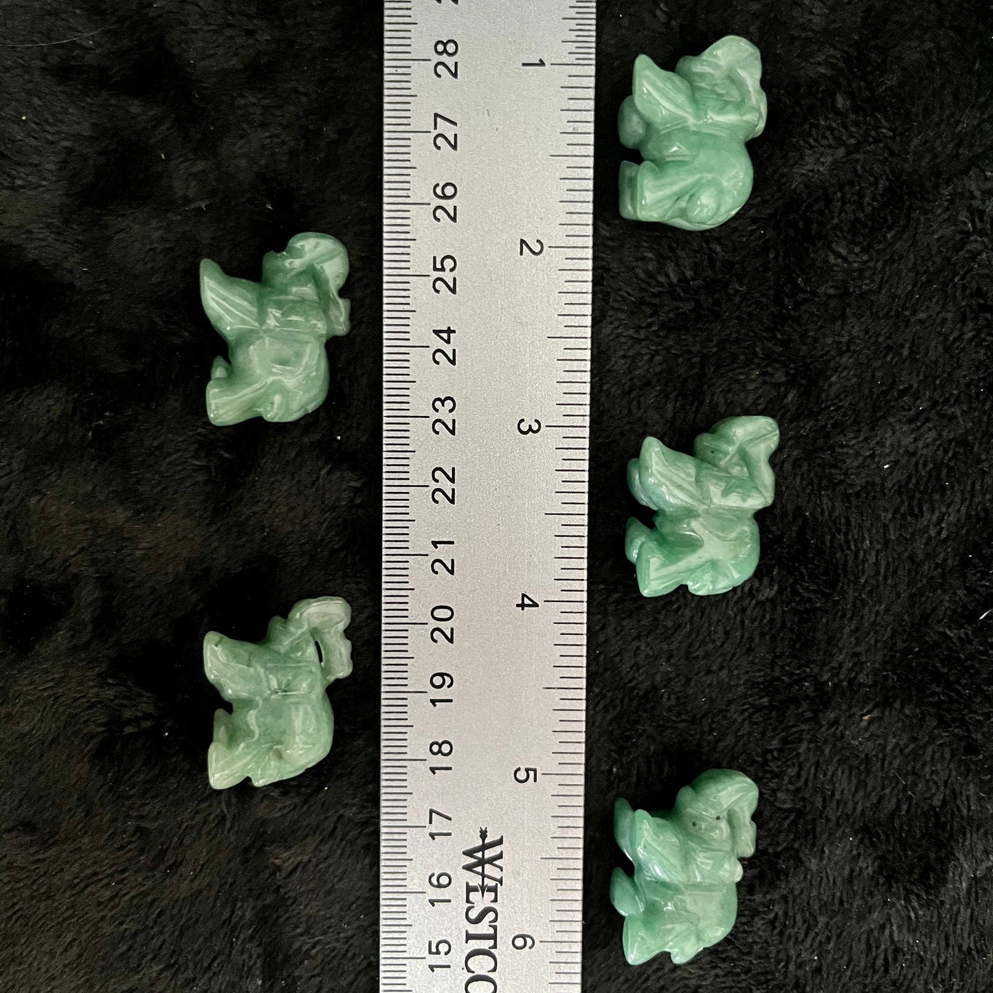 Green Avebturine Carved Elephant (Approx. 1”) 0074