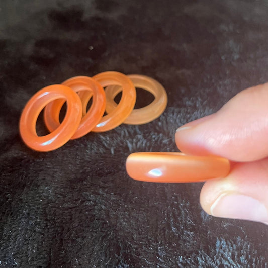 Orange Fiber Optic (Cats Eye) Ring Size 7 RNG-0091