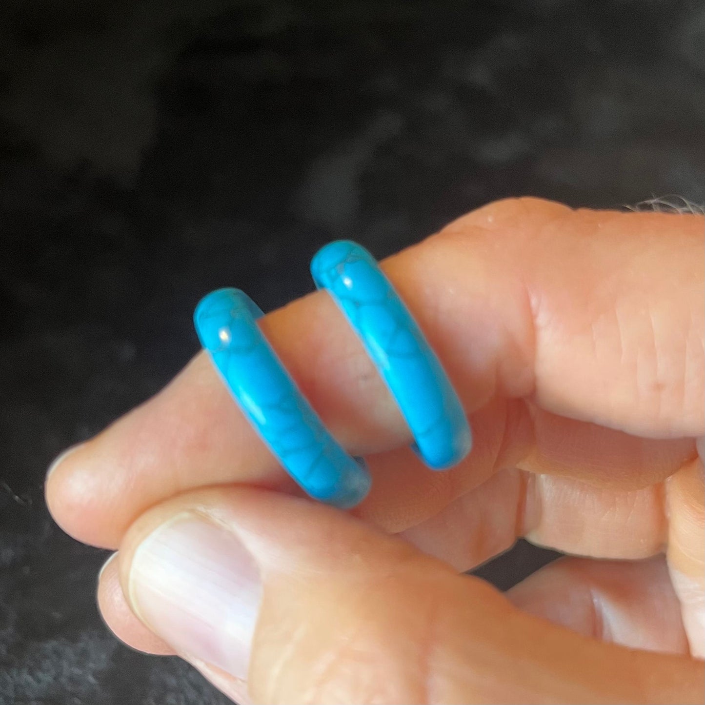 Blue Howlite (Color Enhanced) Ring Size 8 RNG-0103